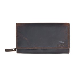MORUCHA Clutch Wallet for Women Genuine Leather RFID Blocking High Capacity Cardholder M90 (Dark Brown Hunter)