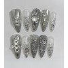 Clear half and half handmade nail tips - long ballerina