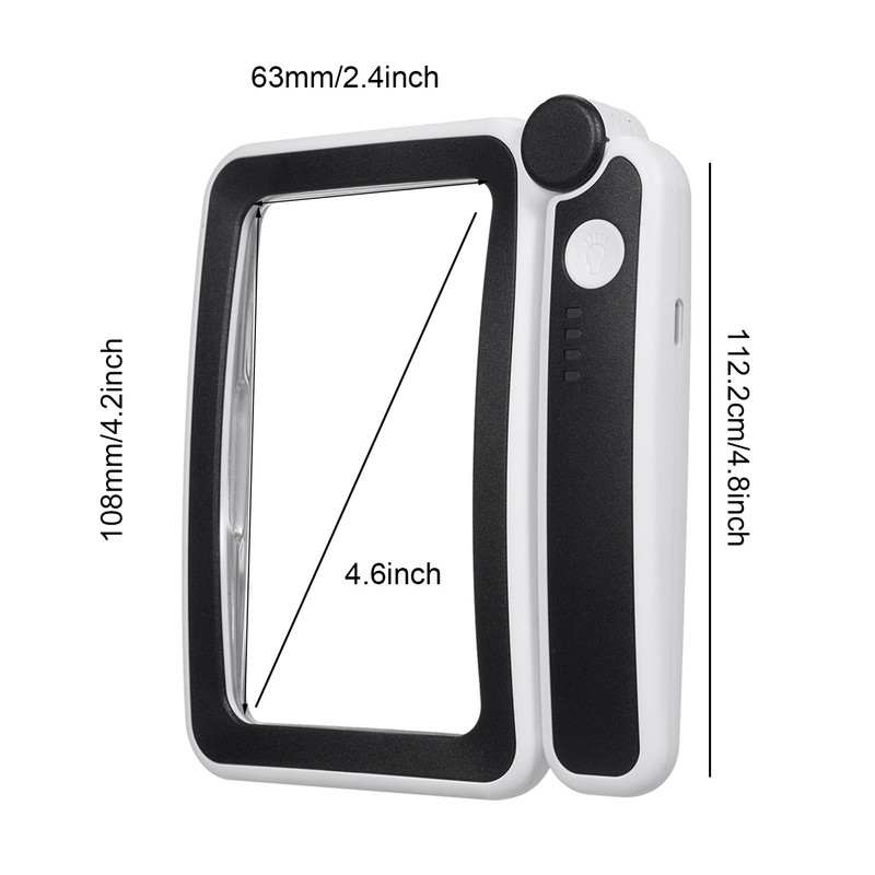 Handheld Magnifier 4X Magnifying Glass for Reading Full Book Page