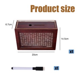 Money Saving Box, Wooden Money Box With Counter, 10000 Saving Challenge Box Savings Box, Piggy Bank Box Reusable Wooden Money Box, Money Saving Box With Erasable Pen Money Saving