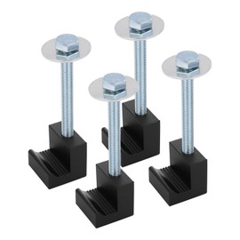 AFEISOL Truck Tool Box Mounting Kit for Pickup Truck Bed Toolbox Mount Tie Downs, Upgraded Aluminum Mounting Clamps J Hook Crossover Universal Fit Comes with Fastening Nuts (4 PCS, Balck)