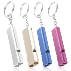 GXGM Whistle, Signal Whistle, Loud Emergency, Metal Emergency Whistle with Key Ring, Referee Outdoor Emergency Survival Whistle, Pack of 4, bronze