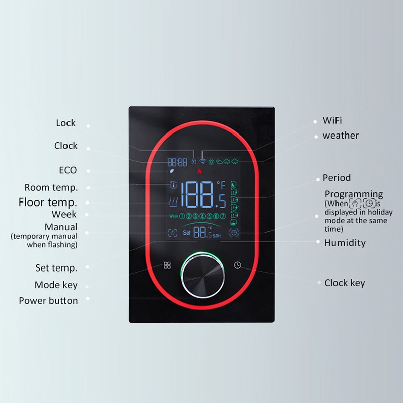 Smart Color Thermostat APP Programmable Touchscreen Knob Control Smart Temperature