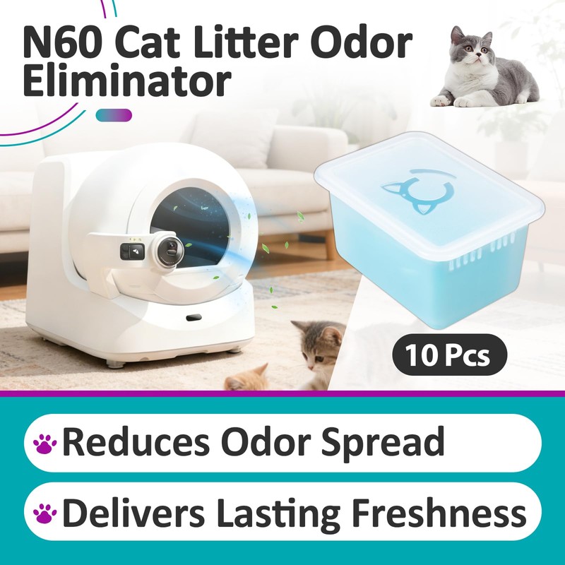 10 Pcs N60 Odor Eliminator Compatible with Petkit Ultra Max