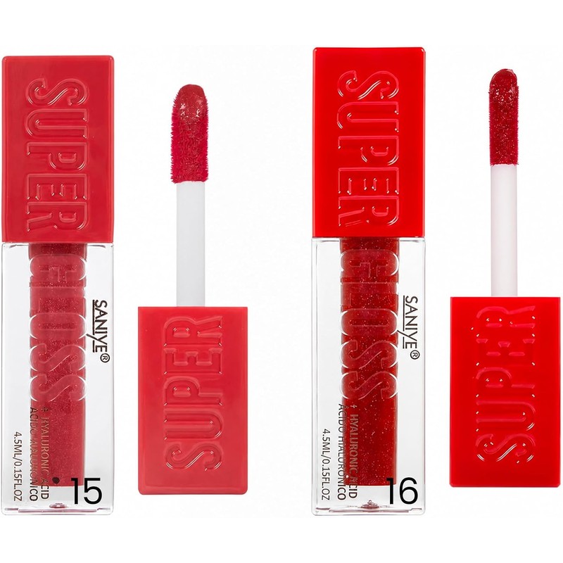 SANIYE LIP GLOSS Labial Líquido espejo brillo y brillante, hidratante