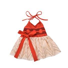 Sejardin Baby Girl Moana Fancy Dress Romper Sister Matching Ruffle Lace Outfits Costume (0-6 Months, Halter Dress)