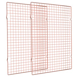 Briout Cooling Rack for Baking, 2-Pack 16x10 Inches Baking Rack, Thick Wire Cookie Rack for Cooking, Roasting, Grilling, Drying, Oven Safe, Fits Half Sheet Pan, Rose Gold