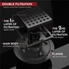 WEBANG 4 Inch Square Shower Floor Drain with Flange,Quadrato Pattern
