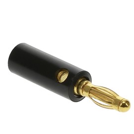 My Cable Mart Speaker Wire - STRAIGHT Banana Plugs BLACK over Gold (Screw ONLY)