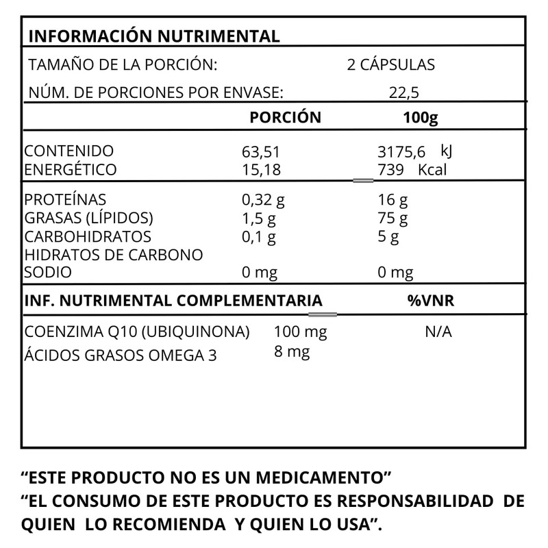 Essential Nutrition Q10 y Omega 3 45 cápsulas de 1000