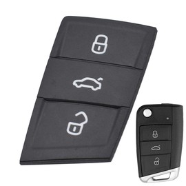 XUKEY 3 Buttons Car Key Case Skin for Polo Golf 7 MK7 Tiguan Octavia Kodiaq Karoq Fabia Ateca Leon Ibiza 2016 2017 2018 2019 Pad Rubber Repair Key Ring