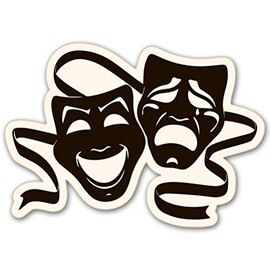 Theater Masks Vinyl Sticker - Car Window Bumper Laptop - Select Size
