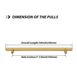 Goldenwarm LS201GD128 Kitchen Handles, Furniture Handles, Stainless Steel, 10 x 128 mm