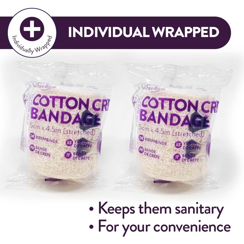 Cotton Crepe Bandages 5cm x 4.5m - Box of 6