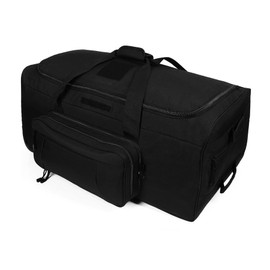 Military Wheeled Deployment Bag Large Tactical Heavy Duty Duffel Bag for Camping Hiking (Black)