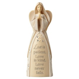 Foundations Love Mini Angel Stone Resin Figurine, 4.53”