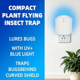 1 Plant Flying Insect Trap Indoor & 4 Cartridges - Compatible with M577 Refill - Plug in Fruit Fly Trap for Indoor - Use in Any Room (1 Plug in Device & 4 Refill Cartridges)