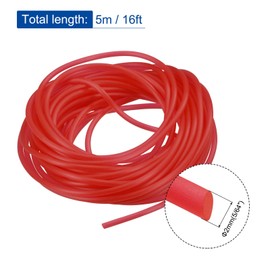 MECCANIXITY Solid Rubber Cord Tubing 16ft 2mm Dia Red Rubber Tube for DIY Craft Beading Necklaces Bracelet