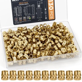 INCLY 130PCS M3 Heat Set Inserts, M3x5.7 Female Thread Metric Knurled Nuts Assortment Kit, Brass Threaded Inserts for Plastic 3D Printing Components