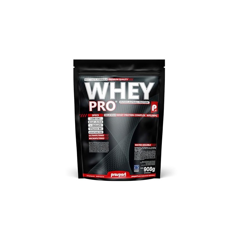 Prosport Whey Pro Vanilla, 908 g Bag, Whey Protein, Protein