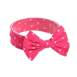 Koolgil Baby Girl's Cute Polka Dot Printed Bowknot Soft Cotton Headband Toddler Hairband (Fuchsia, One Size)