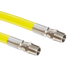 Bradley S89-002 Thermoplastic Drench Hose, 8' Length, Yellow