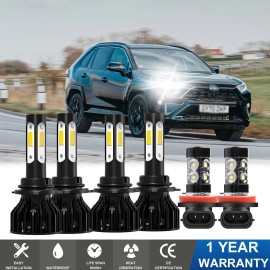 FZPJJNB For Toyota RAV4 2006 2007 2008 2009-2012 LED Headlight High Low Fog Light Bulbs