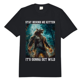 Funny Wolf Meme Stay Behind Me Kitten Werewolf Ripping Wolf Comfort Colors Adult Heavyweight T-Shirt