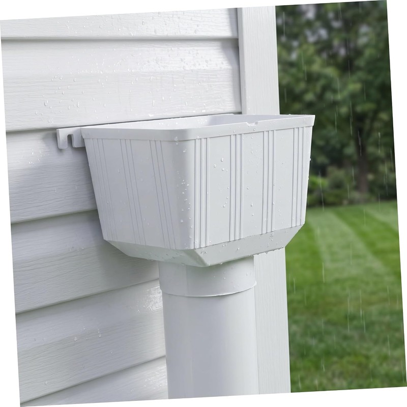 2 Piezas Rainwater Diverter para Downspout en Pvc Blanco, Conexión