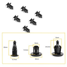 Bronstarz BRCR-CLIP-472 100Pcs 10mm (0.4 inch) Car Plastic Rivet Bumper Fender Retainer Fastener Mud Flaps Push Clips
