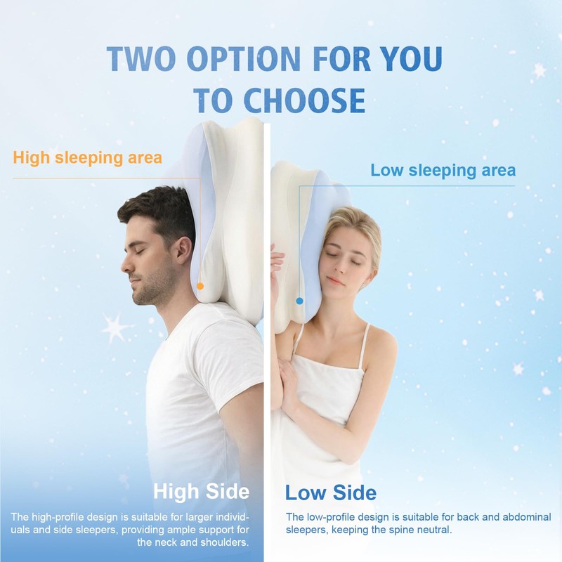 Sleep Apnea Pillow, Ergo Cervical Neck Pillows for Pain Relief
