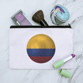 Colombia Flag Soccer Ball Futbol Football Makeup Cosmetic Bag Organizer Pouch