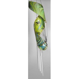 TIKI Large Beautiful Palm Tree Spiral Leaf Wind Chime with Metal Musical Sound Calm