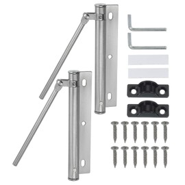 PATIKIL 5.5 Inch Spring Door Closer, 2 Set Spring Door Stop Screen Door Latch Security Door Stopper with Adjustable Closing Speed for Home Hinge Door, Silver Tone