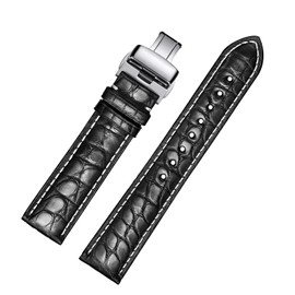 Moran Genuine Leather Watch Band, Replacement Strap, D Buckle, For Men, Wrist Watch, Waterproof/Sweatproof Strap, Available Widths 18mm, 19mm, 20mm, 21mm, 22mm, 23mm, 24mm