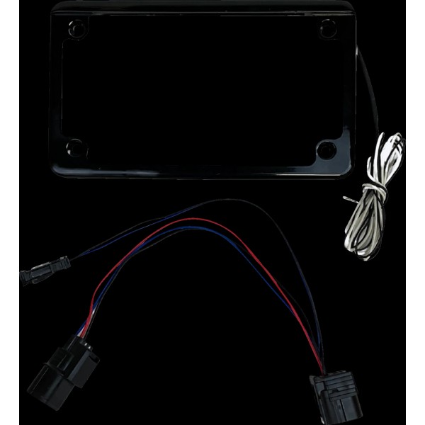 CUSTOM DYNAMICS Lighted License Plate Frame - Gloss Black Talon