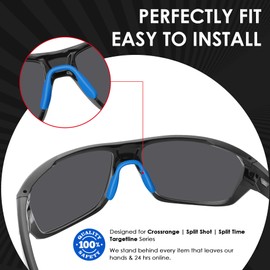 BlazerBuck Almohadillas de repuesto para gafas de sol Oakley Crossrange OO9361, color negro y azul claro