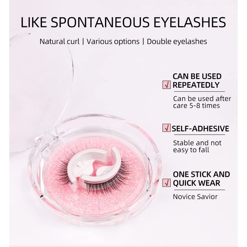 VYRILA Self Adhesive Eyelashes, Mink False Eyelashes Natural Look, No