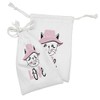 Ambesonne Cat Fabric Pouch Set of 2, Feminine Kitten Face