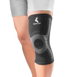 Mueller Premium Knit Support with Gel Pad, Supportive Knee Brace, Black, XX-Large