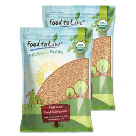 Food to Live Organic Italian Steel Cut Farro – Non-GMO, Cracked Pearled Wheat Grain, Non-Irradiated, Vegan, Bulk. Easy to Cook. Rich in Fiber, Protein. Perfect for Cereal, Porridge, Soups, Salads