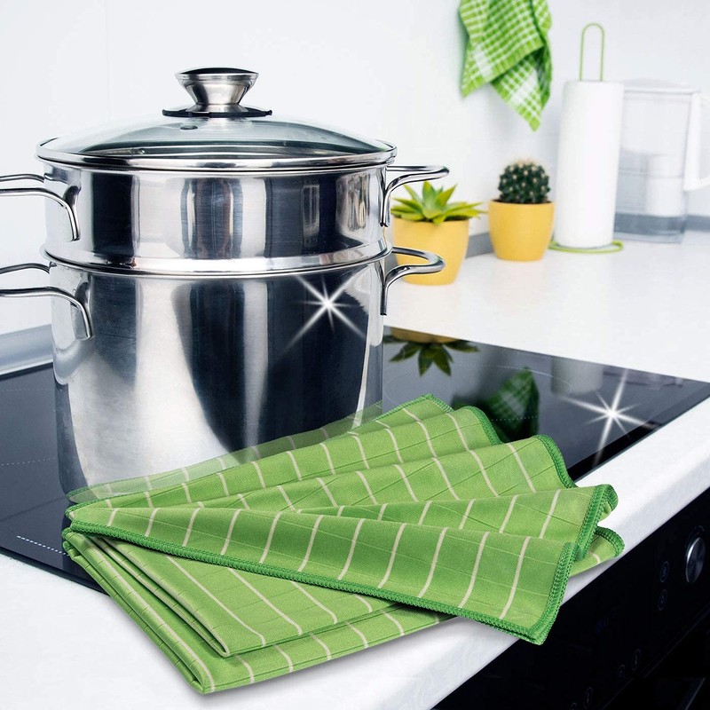 POLYCLEAN 10 x Glass Cleaning Cloths - Microfibre Cloth with