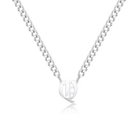 GILIEYER Gothic Chain Men's with Letters, Silver Stainless Steel Curb Chain Necklace, Women's A-Z Letter Pendant Chains for Men, Anniversary, Birthday Gifts for Men, Unit size, Stainless Steel, No