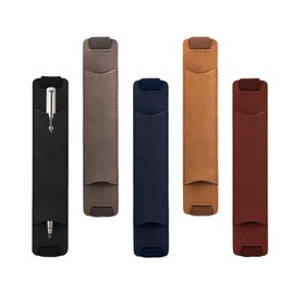 Sgphrzlt 5 Pack Pen Holder for Notebook with Elastic Band, PU Leather Traveler Single Pen Case, Fountain Pocket Pencil Sleeve Pouch for Journal, Planner & Book, 5 Colors