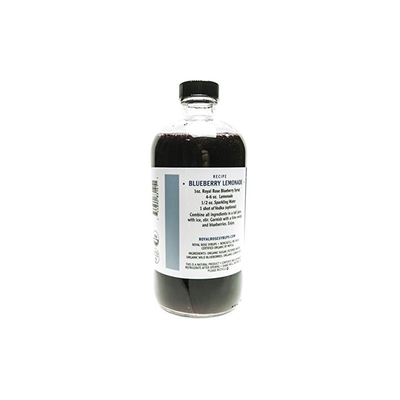 Royal Rose, Wild Maine Blueberry Organic Simple Syrup (16oz)