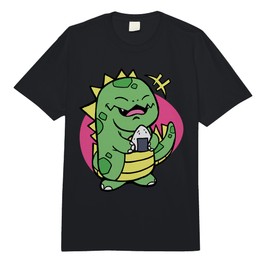 Cute Dinosaur with Onigiri Tyrannosaurus Rex Food Japanese Comfort Colors Adult Heavyweight T-Shirt