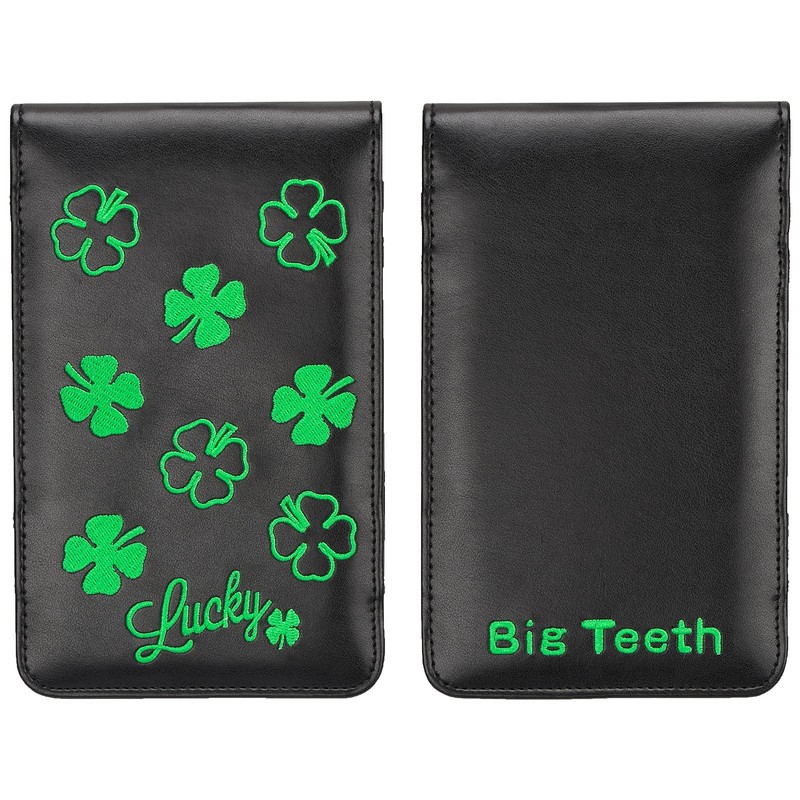BIG TEETH Golf Scorecard Holder Yardage Book Lucky Clover Pattern