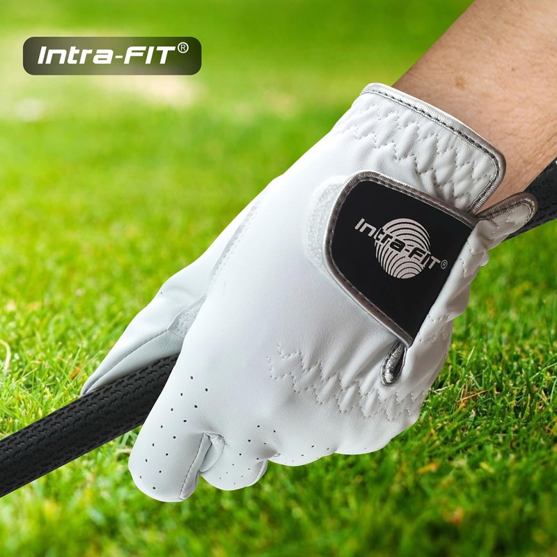 Intra-FIT Men's Golf Glove - Premium PU Glove, Extra Grip,