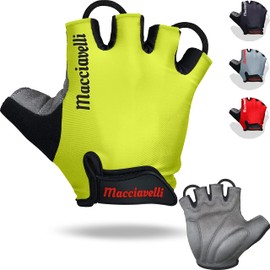 MACCIAVELLI Cycling Gloves Men Women - Half Finger MTB Cycling Gloves - Summer Cycling Gloves for Mountain Bike, Road Bike & Downhill