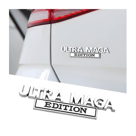 AICEL Ultra MAGA Edition Emblems, 3D Raised Full Metal Car Decals, Classic Personality Labels Car Badges with Strong Adhesive, Exterior Auto Body Decor Embossed Stickers for Car, Truck